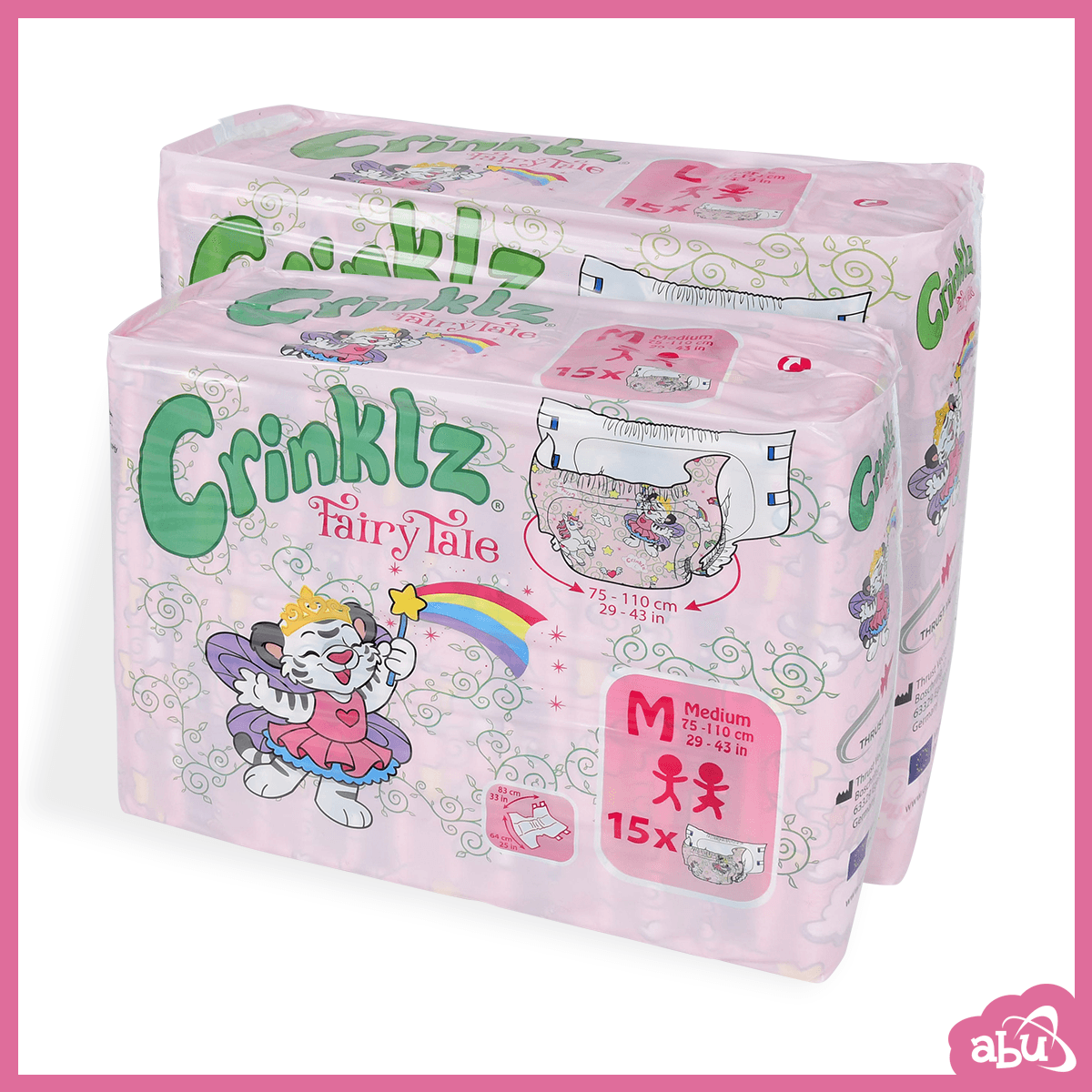 ABU DinoRawrZ Adult Diapers - Hook & Loop Design With 6050ml Absorbency (Medium)